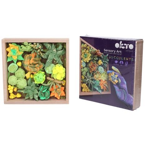 OKTO ENERGY VÝTVARNÁ MODELOVACÍ SADA SUKULENTY V DŘEVĚNÉM RÁMU 21X21 CM, OKTO, W031040