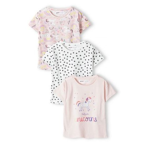 Tricou cu mânecă scurtă pentru fete 3pack, Minoti, 14tee 47, Girl