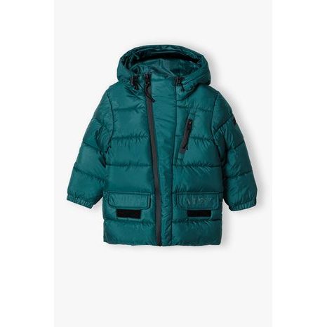 CHLAPČENSKÁ ZIMNÁ BUNDA PUFFA, MINOTI, DIVÍZIA 2, ZELENÁ