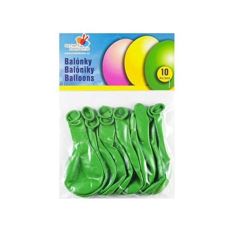 Balloon felfújható - Set 10db zöld 26cm, intelligens léggömbök, W040581