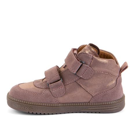 DIEVČENSKÉ CELOROČNÉ KOŽENÉ ČLENKOVÉ BAREFOOT TOPÁNKY LOOP HIGH-TOPS PINK/GOLD FRODDO G2110157-5