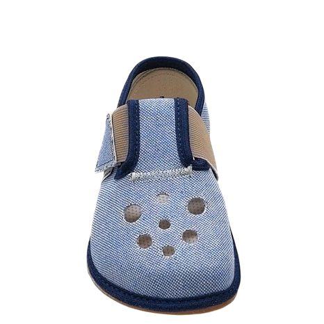 CHLAPČENSKÉ PAPUČE BAREFOOT PEGRES BF03 TEXTILNÉ - MODRÉ