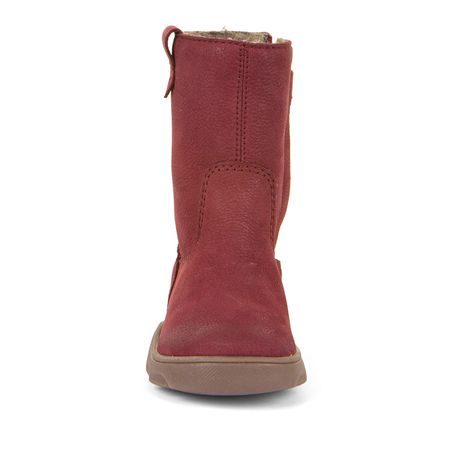 DÍVČÍ ZIMNÍ BAREFOOT KOZAČKY ZERU TEX BOOT BORDEAUX, FRODDO, G3160242-4, ČERVENÁ