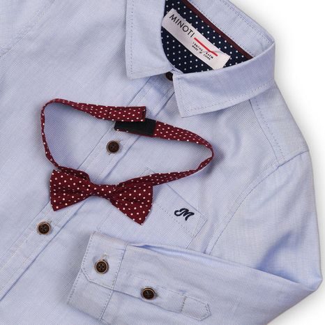 KOŠILE CHLAPECKÁ S MOTÝLKEM, MINOTI, FORMAL 6, SVĚTLE MODRÁ