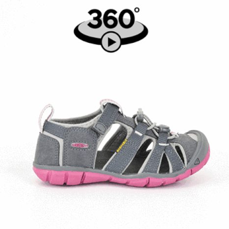 DETSKÉ SANDÁLE SEACAMP II CNX JR, STEEL GREY/RAPTURE ROSE, KEEN, 1020702, ŠEDÁ