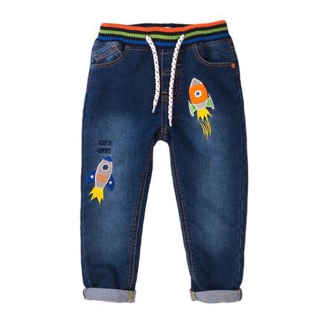 Nohavice džínsové s výšivkou, Minoti, Beam 4, modrá