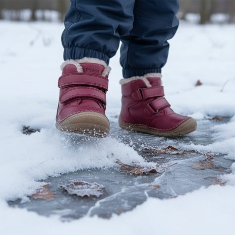 DÍVČÍ ZIMNÍ BOTY FLEXIBLE PAIX UP WINTER BORDEAX, FRODDO, G2110143-10, ČERVENÁ