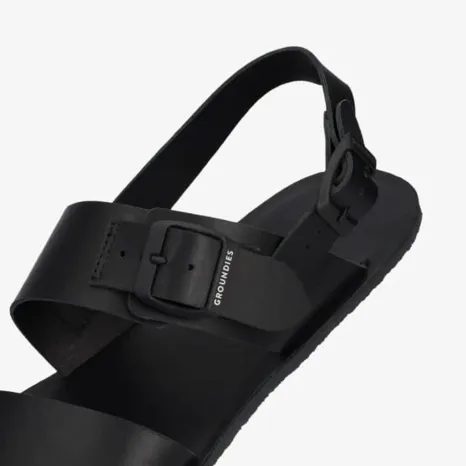 DÁMSKÉ BAREFOOT SANDÁLY GROUNDIES KOS BLACK, ČERNÁ