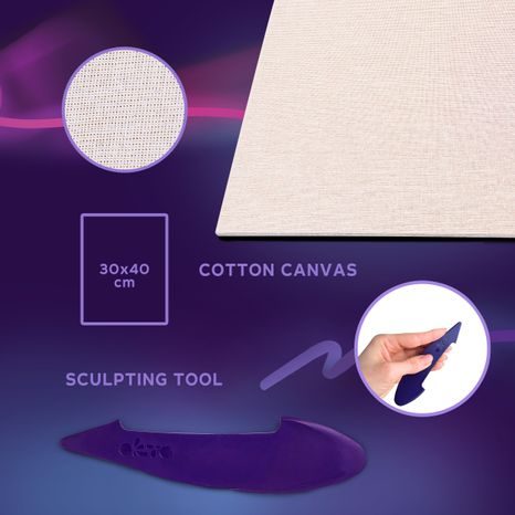 OKTO - DETAILNÍ POHLED NA PLÁTNO A MODELOVACÍ ŠPACHTLI