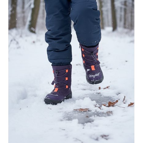 DÍVČÍ ZIMNÍ BOTY BAREFIT SNOW MAX PURPLE GORE-TEX, SUPERFIT , 1-002025-8500, FIALOVÁ