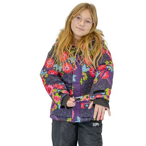 DÍVČÍ BUNDA LYŽAŘSKÁ ZIMNÍ KINDU PIDILIDI, PD1148-06, FIALOVÁ