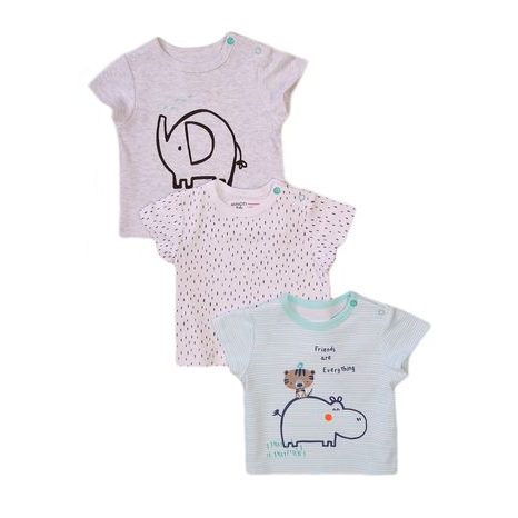 TRIČKO KOJENECKÉ S KRÁTKÝM RUKÁVEM 3PACK, MINOTI, KOALA 3, BÍLÁ