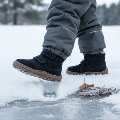 CHLAPECKÉ ZIMNÍ BAREFOOT BOTY ZERU TEX FURRY DARK BLUE FRODDO G2110151