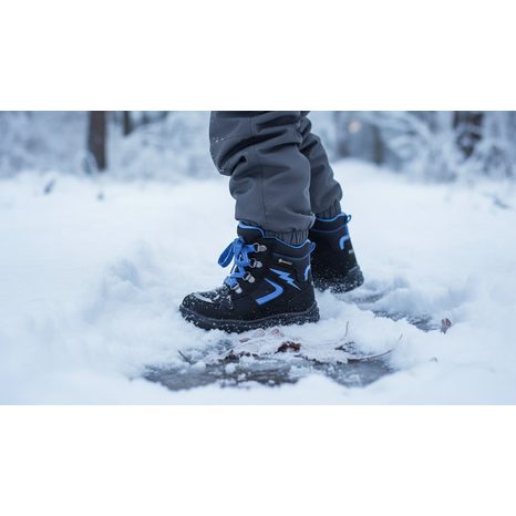 GHETE DE IARNĂ CU ȘIRETURI PENTRU BĂIEȚI HUSKY1 GTX, SUPERFIT, 1-000048-0010, ALBASTRU ÎNCHIS