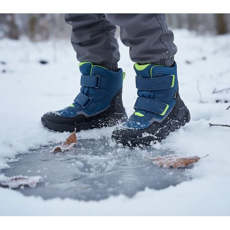 CHLAPECKÉ ZIMNÍ BOTY ROCKET BLAU/LIGHT GREEN GORE-TEX, SUPERFIT,1-000402-8010