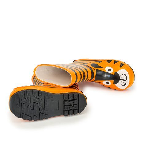DĚTSKÉ HOLÍNKY GUMOVÉ - POTISK TYGR, PIDILIDI, PL0043-17,  ORANŽOVÁ