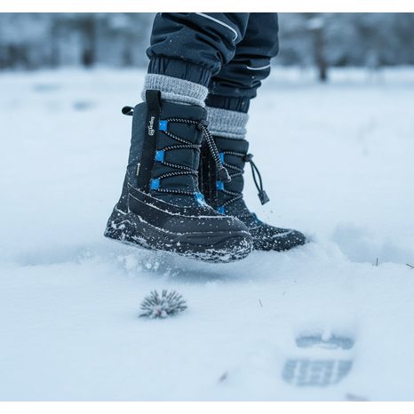 CIZME DE IARNĂ PENTRU BĂIEȚI BAREFIT SNOW MAX BLACK/BLUE GORE-TEX, SUPERFIT , 1-002025-0000, NEGRU