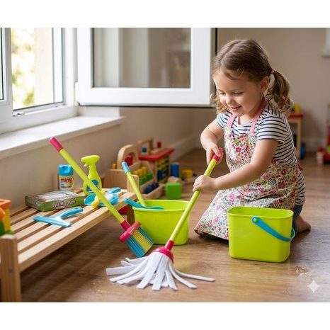 DĚTSKÝ ÚKLIDOVÝ SET - HOLČIČKA SI HRAJE