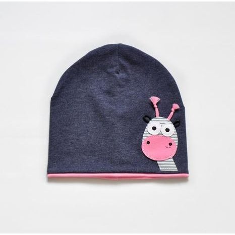 DÍVČÍ ČEPICE RIFLOVÁ, RŮŽOVÁ, ŽIRAFA, YELLOW VIOLET, YV0016, TMAVĚ MODRÁ