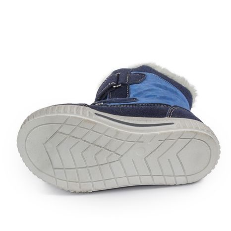 DĚTSKÉ ZIMNÍ BOTY S KOŽÍŠKEM POLARFOX, 2 SUCHÉ ZIPY, BUGGA, B00172-04, MODRÁ