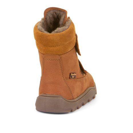 DĚTSKÉ ZIMNÍ BAREFOOT BOTY ZERU TEX WINTER COGNAC, FRODDO, G3160240-2, HNĚDÁ