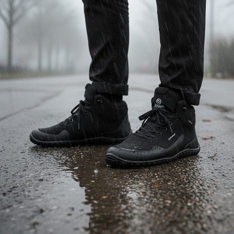 OUTDOOROVÉ CELOROČNÍ SOFTSHELLOVÉ BAREFOOTOVÉ BOTY BUGGA SIKOR BLACK B00195-10
