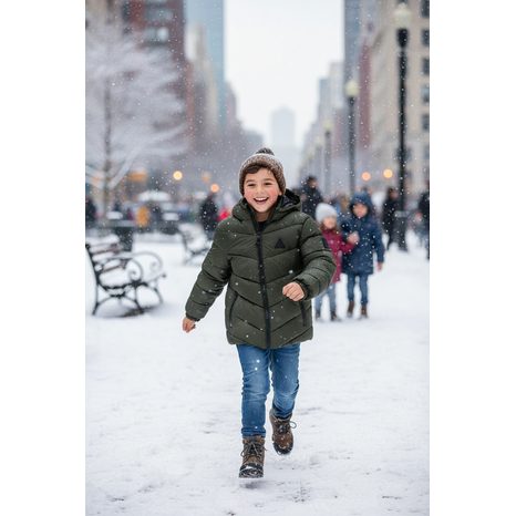 KABÁT CHLAPECKÝ NYLONVÝ PUFFA, MINOTI, 11COAT 16, KHAKI