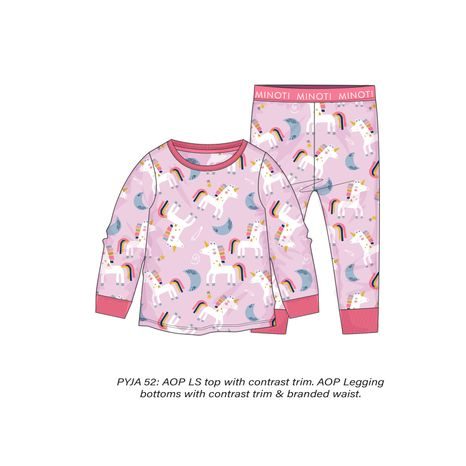 Pyžamo dívčí, Minoti, PYJA 52, růžová