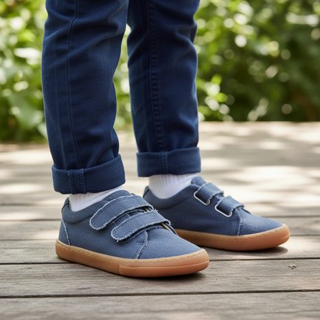 DĚTSKÉ BAREFOOT TENISKY VEGAN BLUE FRODDO G3130248 MODRÁ