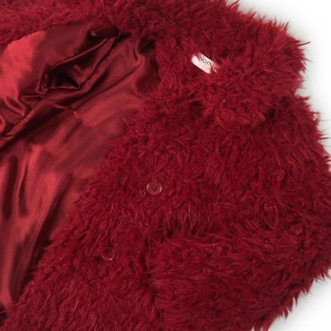 KABÁT DÍVČÍ CHLUPATÝ, MINOTI, VELVET 1, VÍNOVÁ