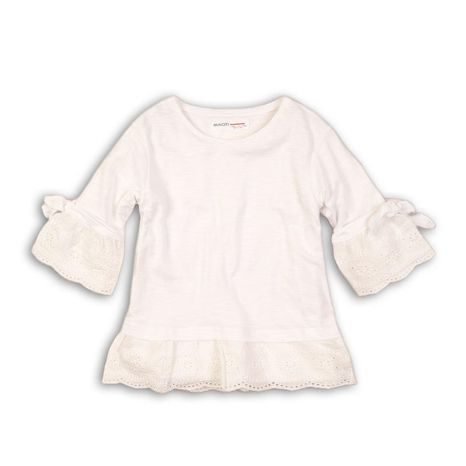 Bluză de bumbac pentru fetițe, Minoti, Hydrangea 3, alb 