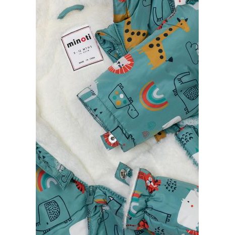 SALOPETĂ DE IARNĂ PENTRU COPII CU CĂPTUȘEALĂ DE BLANĂ, MINOTI, LOOK 8, ALBASTRU