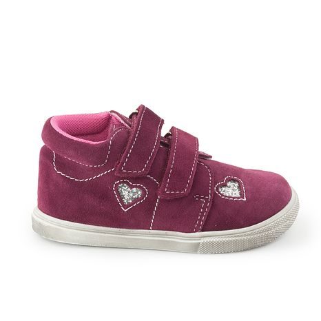 Dievčenská celoročná barefoot obuv J022/S/V/Heart burgundy, jonap, burgundy