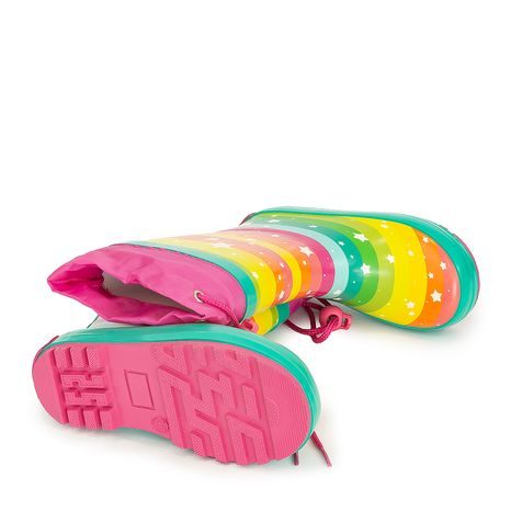 DÍVČÍ HOLÍNKY GUMOVÉ - POTISK RAINBOW, PIDILIDI, PL0051-01, HOLKA