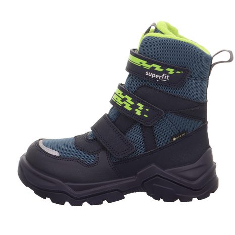 CHLAPČENSKÉ ZIMNÉ TOPÁNKY SNOW MAX BLUE/LIGHT GREEN GTX SUPERFIT 1-002023-8050