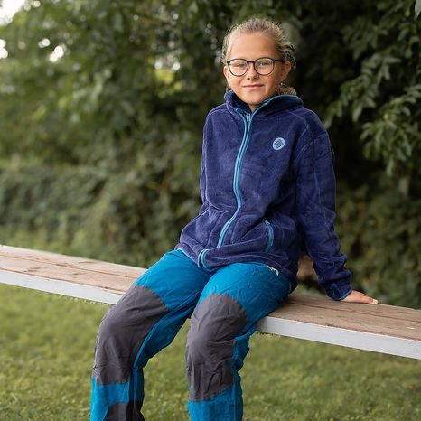 MIKINA CHLAPECKÁ CHLUPATÁ SE STOJÁČKEM, PIDILIDI, PD1139-35, TMAVĚ MODRÁ