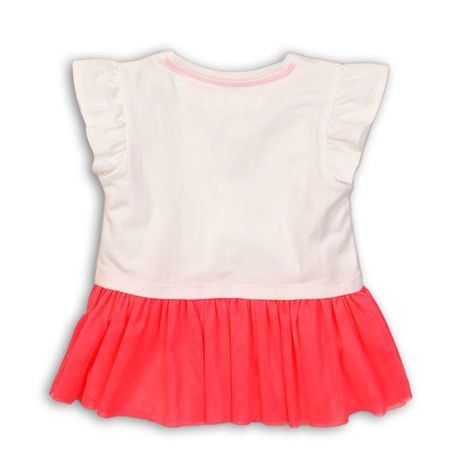 TUNICĂ CU MÂNECĂ SCURTĂ PENTRU FETE, MINOTI, HUT 8, ALB