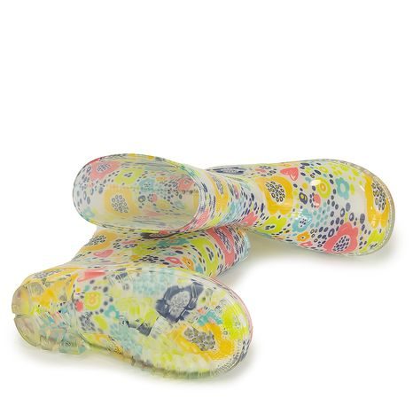 DÍVČÍ HOLÍNKY PVC - POTISK KVĚTINY, PIDILIDI, PL0038-13,  BÍLÁ