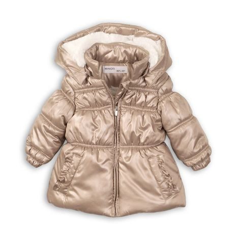 BUNDA DIEVČENSKÉ ZIMNÉ PUFFA, MINOTI, ENCHANTED 13, HNĚDÁ