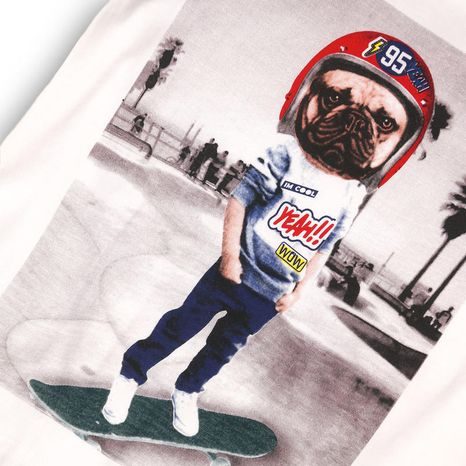 FIÚK SHIRT RÖVID UJJÚ, MINOTI, COMIC 3, WHITE