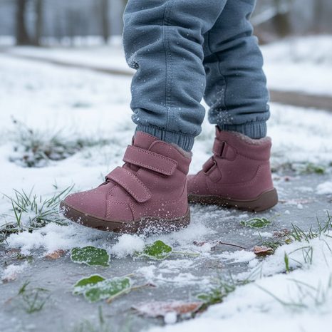 LÁNYOK TÉLI MEZÍTLÁBAS CIPŐ ZERU TEX FURRY SÖTÉT RÓZSASZÍN, FRODDO, G2110149-6