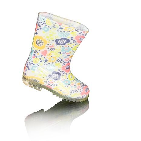 DÍVČÍ HOLÍNKY PVC - POTISK KVĚTINY, PIDILIDI, PL0038-13,  BÍLÁ