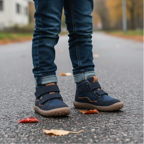 CHLAPECKÉ ZIMNÍ BAREFOOT BOTY TEX WOOL DARK BLUE, FRODDO, G3110254-W, TMAVĚ MODRÁ