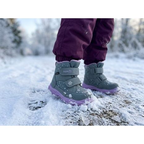 DIEVČENSKÉ ZIMNÉ TOPÁNKY HUSKY1 LIGHT GREEN/PURPLE SUPERFIT 1-006045-7510