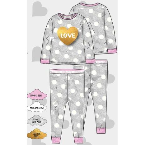 pyžamo dievčenské, Minoti, SLEEPOVER 3, šedá