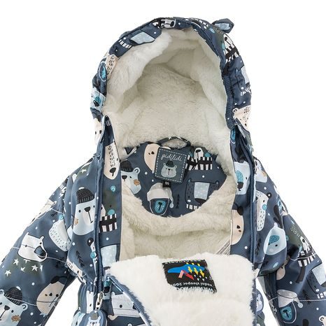 CHLAPČENSKÁ ZIMNÁ KOMBINÉZA S KOŽÚŠKOM, PIDILIDI, PD1129-02, MODRÁ