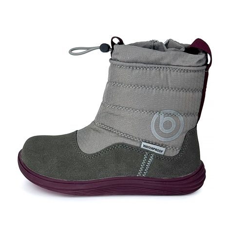 DĚTSKÉ ZIMNÍ BAREFOOT BOTY S MEMBRÁNOU BUGGA RUBA GREY B00197-09