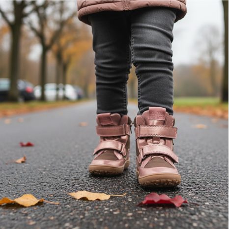 DÍVČÍ ZIMNÍ BAREFOOT BOTY TEX WINTER TL PINK/GOLD FRODDO G3160247-8T