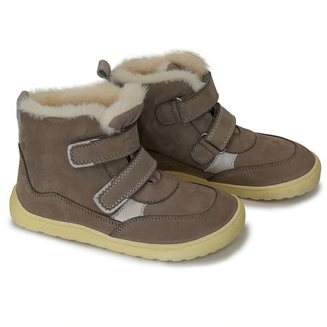DÍVČÍ ZIMNÍ BAREFOOT BOTY KESY TAUPE, PROTETIKA, ŠEDÁ
