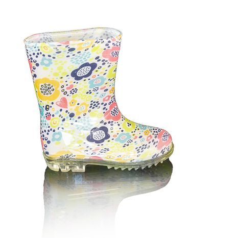 DÍVČÍ HOLÍNKY PVC - POTISK KVĚTINY, PIDILIDI, PL0038-13,  BÍLÁ